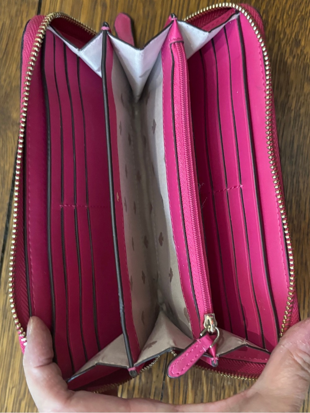 Kate Spade New York Pink Saffiano Leather Zip Around Continental Wallet - Picture 8 of 12